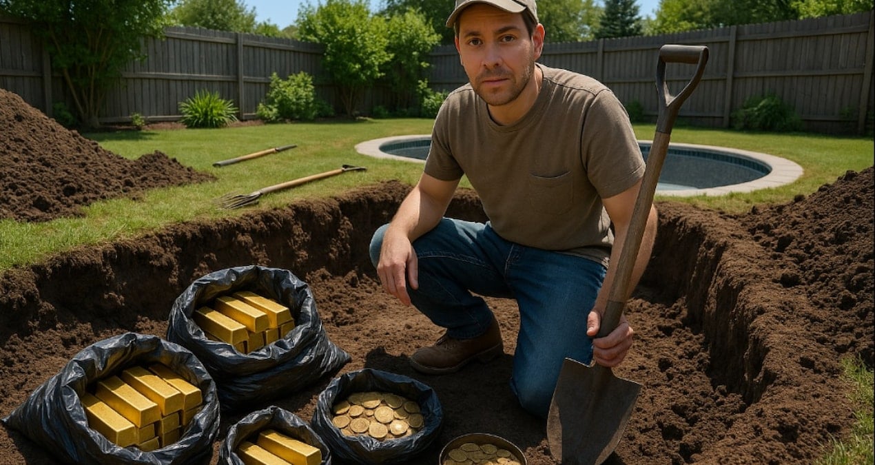 Bahçesinde havuz kazarken 33 milyon liralık altın buldu