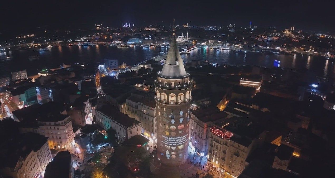 Galata Kulesi’nde görsel şölen