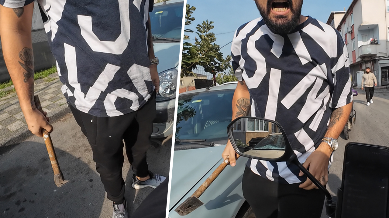 İstanbul trafiğinde keserli saldırı