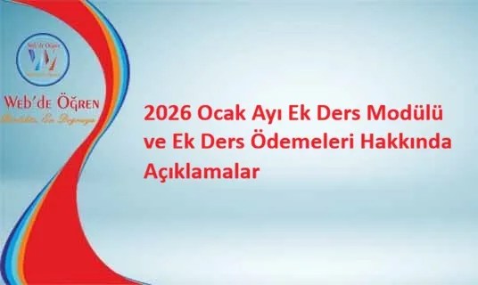 2026 Ocak Ayı Ek Ders Modülü ve Ek Ders Ödemeleri Hakkında Açıklamalar – Meb’den Haber